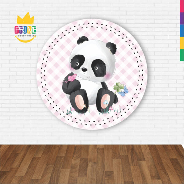 Painel Redondo 3D Panda  Abre Fácil Tecido - Image 2