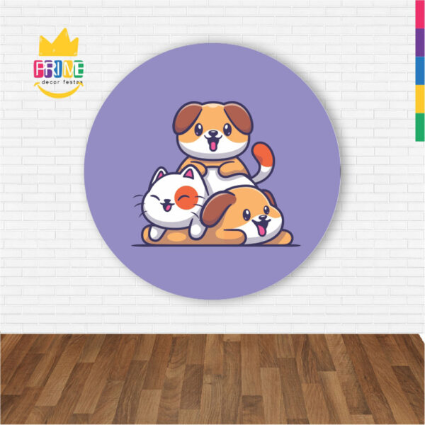 Painel Redondo 3D Pets Abre Fácil Tecido - Image 2