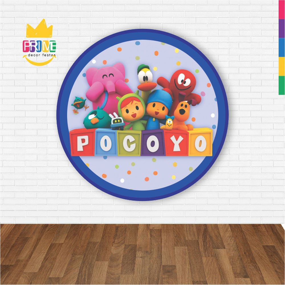Painel Redondo 3D Pocoyo Abre Fácil Tecido - Imagem 2