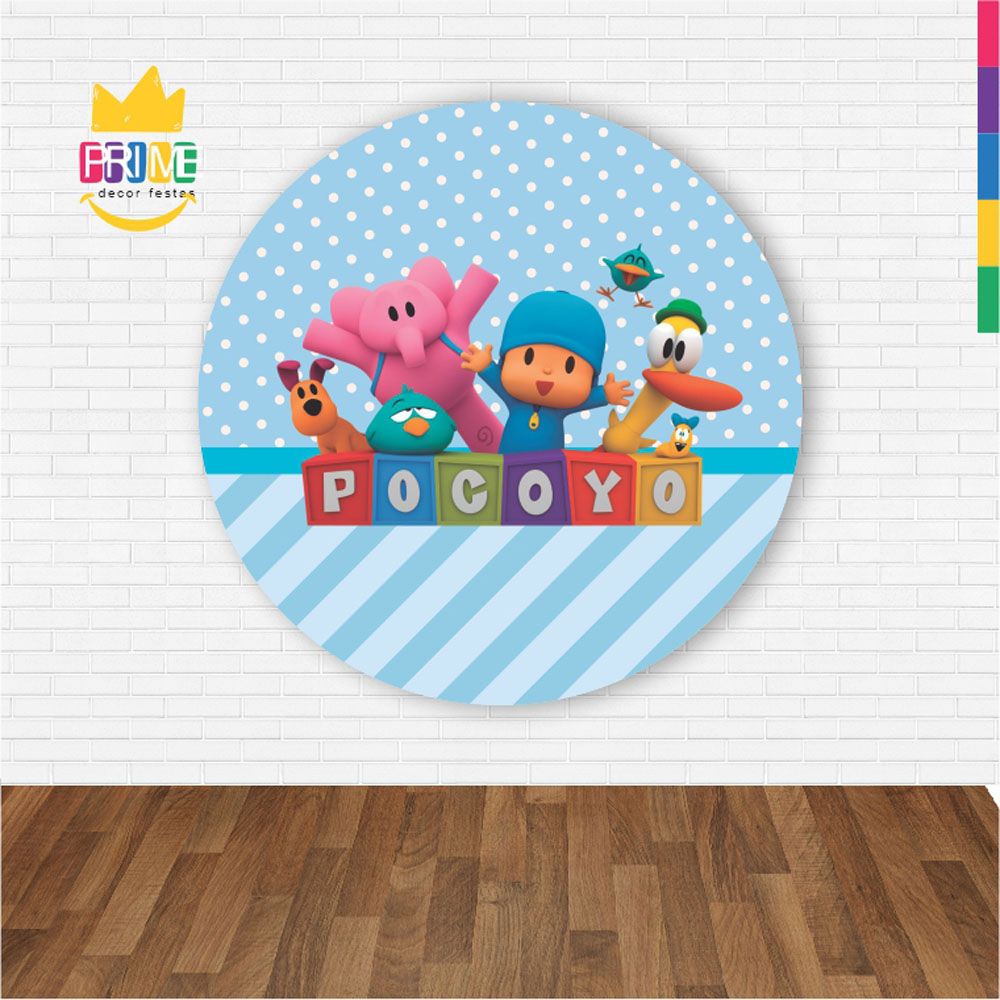 Painel Redondo 3D Pocoyo Abre Fácil Tecido - Imagem 2