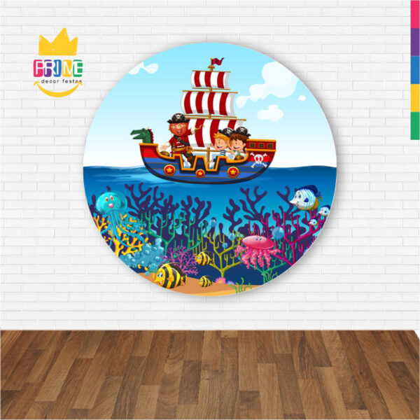 Painel Redondo 3D Pirata Baby Abre Fácil Tecido - Image 2