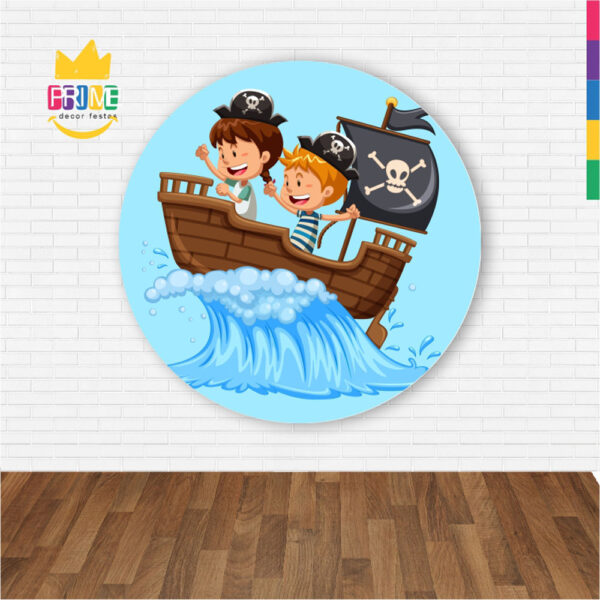 Painel Redondo 3D Pirata Baby Abre Fácil Tecido - Image 2
