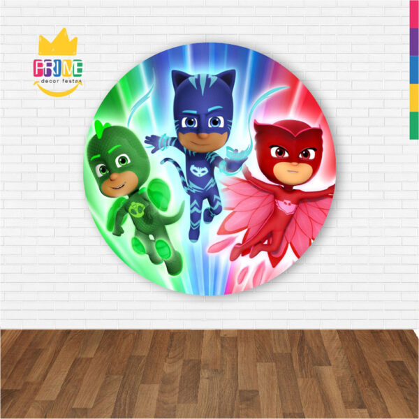 Painel Redondo 3D Pj Masks Abre Fácil Tecido - Image 2
