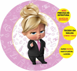 Painel Redondo 3D Poderosa Chefinha Abre Fácil Tecido
