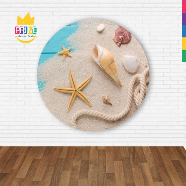 Painel Redondo 3D Praia Abre Fácil Tecido - Image 2
