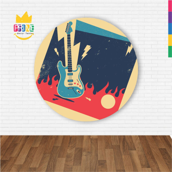 Painel Redondo 3D Rock Roll Abre Fácil Tecido - Image 2