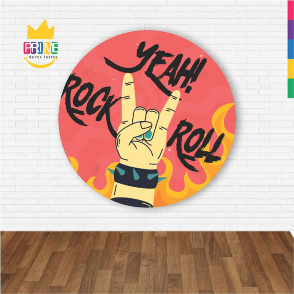 Painel Redondo 3D Rock Roll Abre Fácil Tecido - Image 2