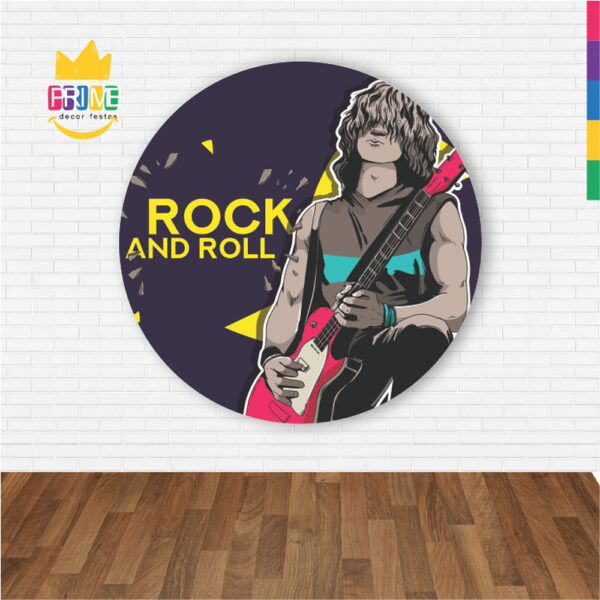 Painel Redondo 3D Rock Roll Abre Fácil Tecido - Image 2