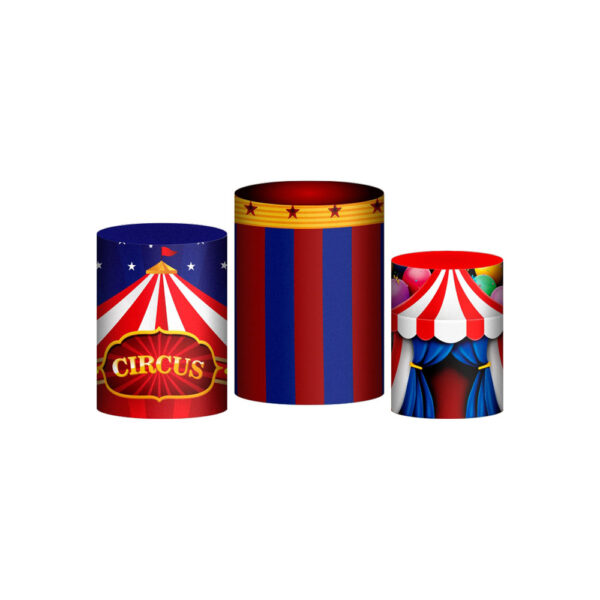 Trio Capa Cilindro Circo 3d Em Tecido Com Elástico