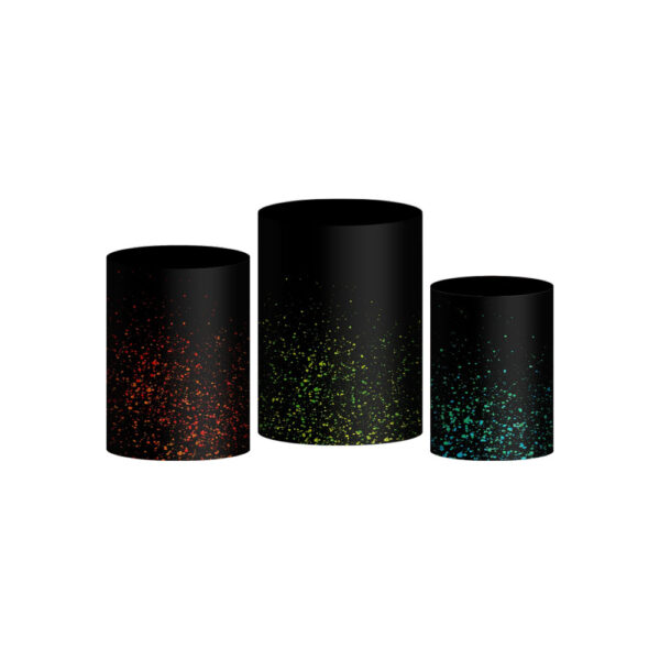 Trio Capa Cilindro Glitter 3d Em Tecido Com Elástico
