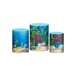 Trio Capa Cilindro Sereia 3d Em Tecido Com Elástico