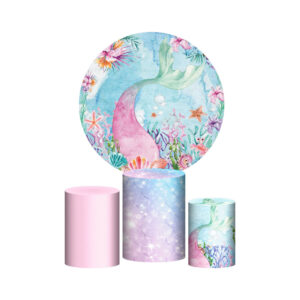 Trio Capa Cilindro + Painel Redondo 3D Cauda de Sereia 1,50m Veste Fácil