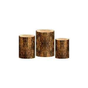 Trio Capa Cilindro Tronco 3d Em Tecido Com Elástico