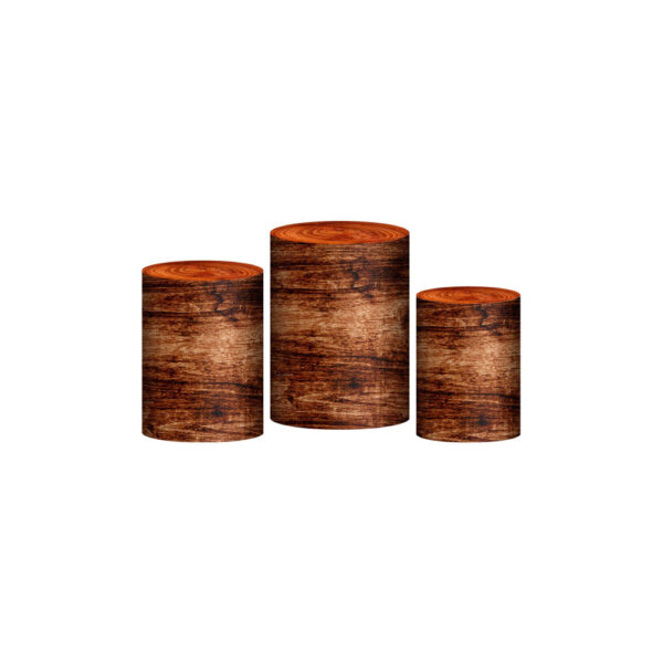 Trio Capa Cilindro Tronco 3d Em Tecido Com Elástico