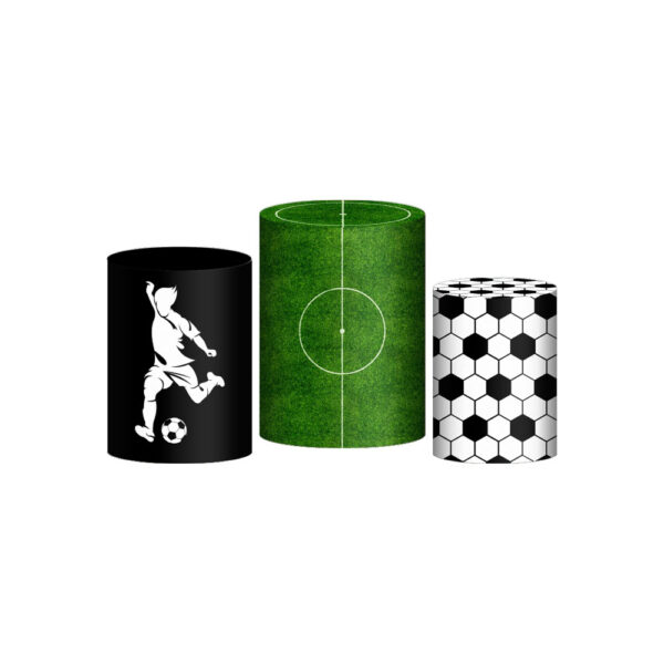 Trio Capa Cilindro Futebol 3d Em Tecido Com Elástico