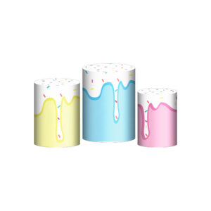 Trio Capa Cilindro Confeitaria 3d Em Tecido Com Elástico