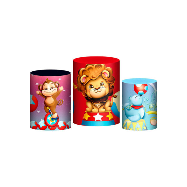 Trio Capa Cilindro Circo 3d Em Tecido Com Elástico