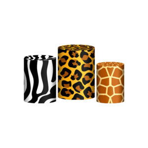 Trio Capa Cilindro Safari 3d Em Tecido Com Elástico