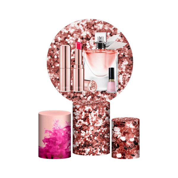 Trio Capa Cilindro + Painel Redondo 3D Maquiagem 1,50m Veste Fácil