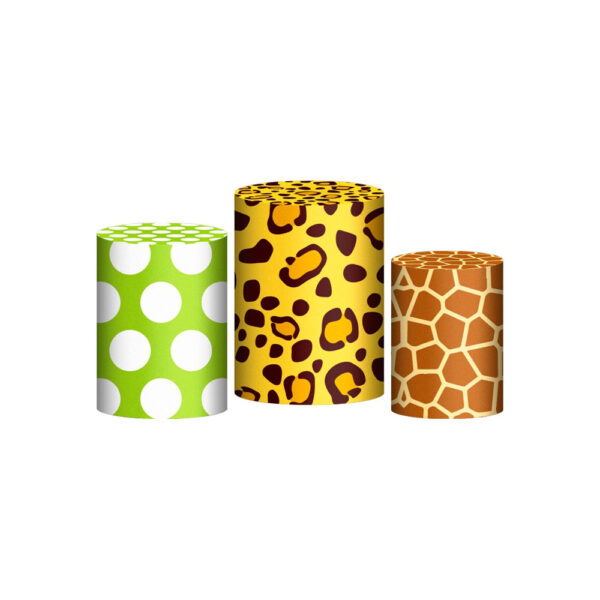 Trio Capa Cilindro Safari 3d Em Tecido Com Elástico