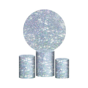 Trio Capa Cilindro + Painel Redondo 3D Glitter 1,50m Veste Fácil