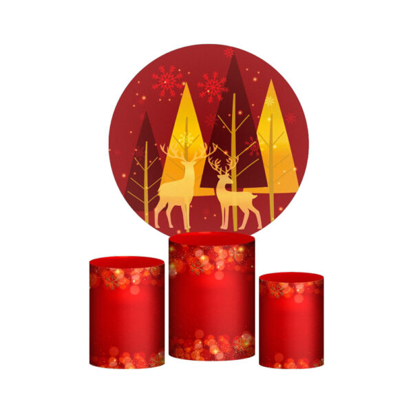 Trio Capa Cilindro + Painel Redondo 3D Natal 1,50m Veste Fácil