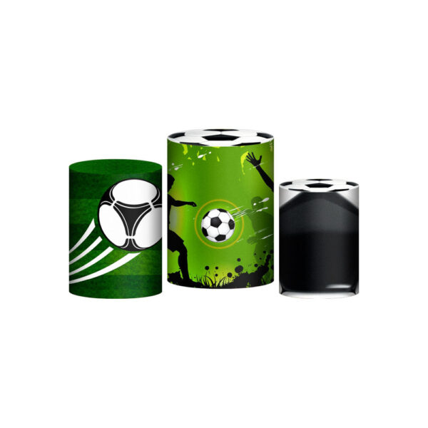 Trio Capa Cilindro Futebol Bola 3d Em Tecido Com Elástico