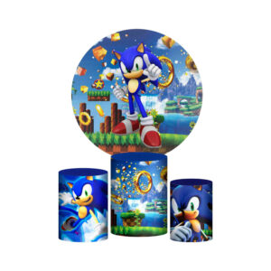 Trio Capa Cilindro + Painel Redondo 3D Sonic 1,50m Veste Fácil