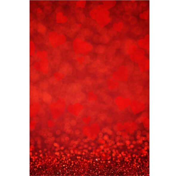 Painel de Festa Retangular 3D Coração Vermelho Casadinho 1,50m x 2,20m