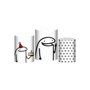Trio Capa Cilindro Bento Meme 3d Em Tecido Com Elástico