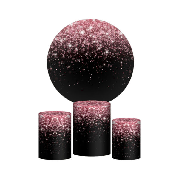Trio Capa Cilindro + Painel Redondo 3D Glitter 1,50m Veste Fácil