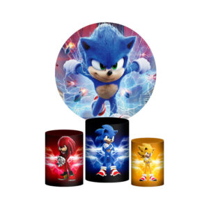 Trio Capa Cilindro + Painel Redondo 3D Sonic 1,50m Veste Fácil