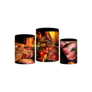 Trio Capa Cilindro Churrasco 3D Em Tecido Com Elástico OUTLET