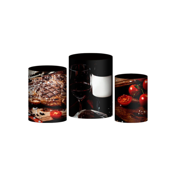 Trio Capa Cilindro Churrasco 3D Em Tecido Com Elástico