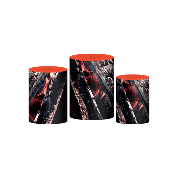 Trio Capa Cilindro Churrasco 3D Em Tecido Com Elástico