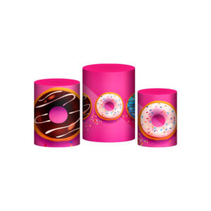 Trio Capa Cilindro Doces 3D Em Tecido Com Elástico