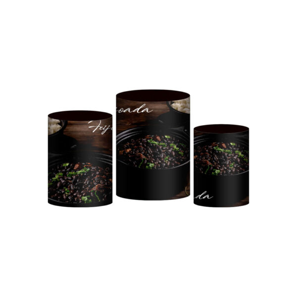 Trio Capa Cilindro Feijoada 3D Em Tecido Com Elástico
