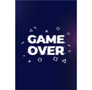 Painel de Festa Retangular 3D Game Over Casadinho 1,50m x 2,20m