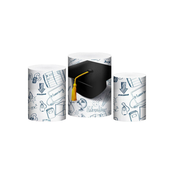 Trio Capa Cilindro Formatura 3D Em Tecido Com Elástico