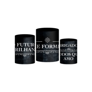 Trio Capa Cilindro Formatura 3D Em Tecido Com Elástico