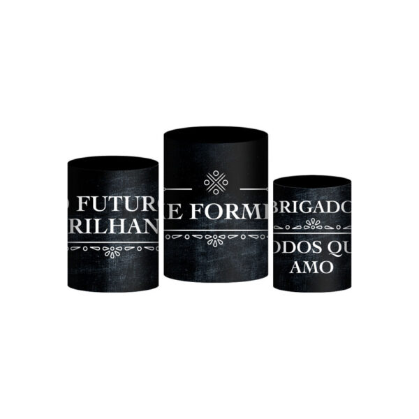 Trio Capa Cilindro Formatura 3D Em Tecido Com Elástico