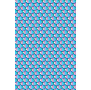Painel de Festa Retangular 3D Sereia Azul Casadinho 1,50m x 2,20m