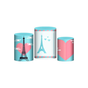 Trio Capa Cilindro Paris 3D Em Tecido Com Elástico