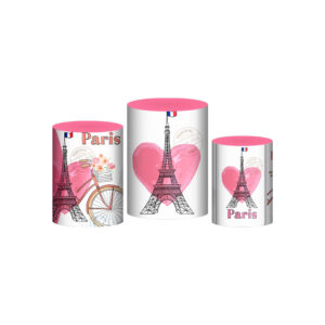 Trio Capa Cilindro Paris 3D Em Tecido Com Elástico