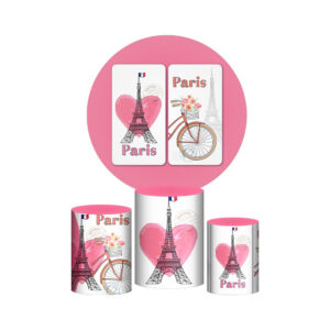 Trio Capa Cilindro + Painel Redondo 3D Paris 1,50m Veste Fácil