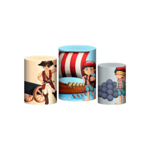 Trio Capa Cilindro Pirata 3D Em Tecido Com Elástico