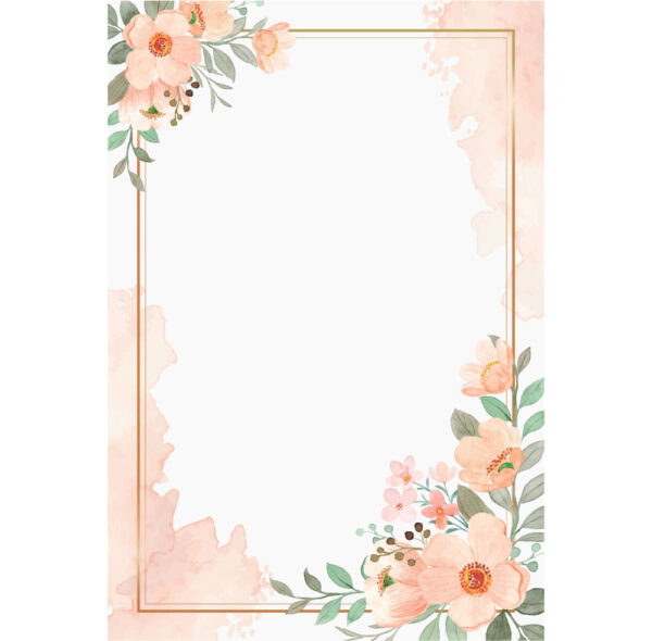 Painel de Festa Retangular 3D Floral Geométrico Aquarelado Casadinho 1,50m x 2,20