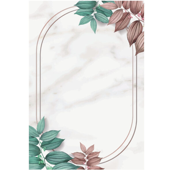 Painel de Festa Retangular 3D Floral Mármore Casadinho 1,50m x 2,20