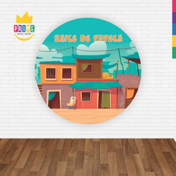 Painel Redondo 3D Baile De Favela Abre Fácil Tecido - Image 2