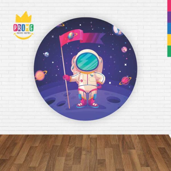 Painel Redondo 3D Astronauta Abre Fácil Tecido - Image 2